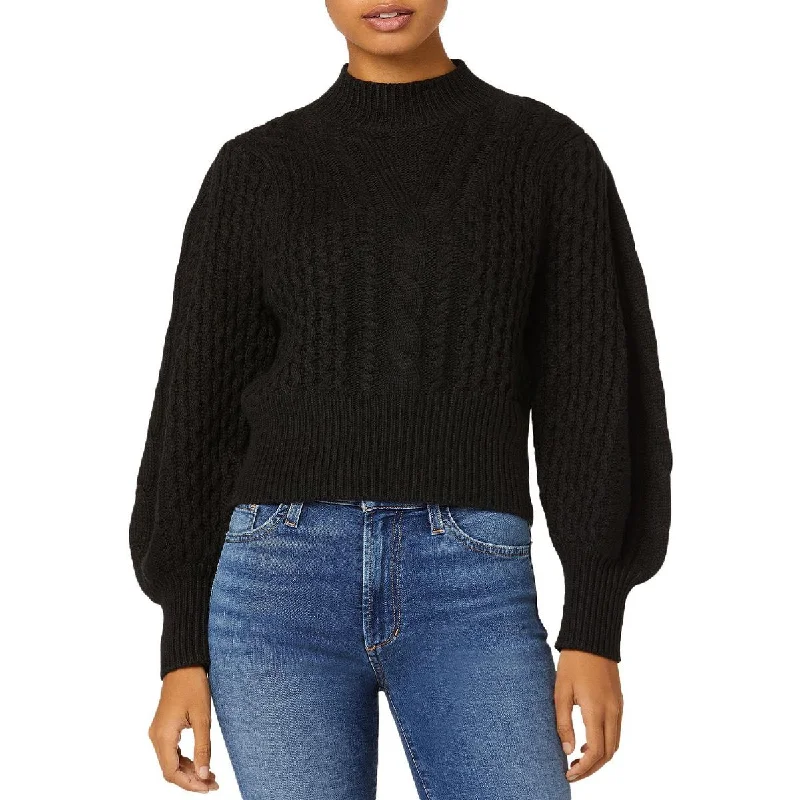 Joe's Womens Renna Merino Wool Cropped Mock Turtleneck Sweater