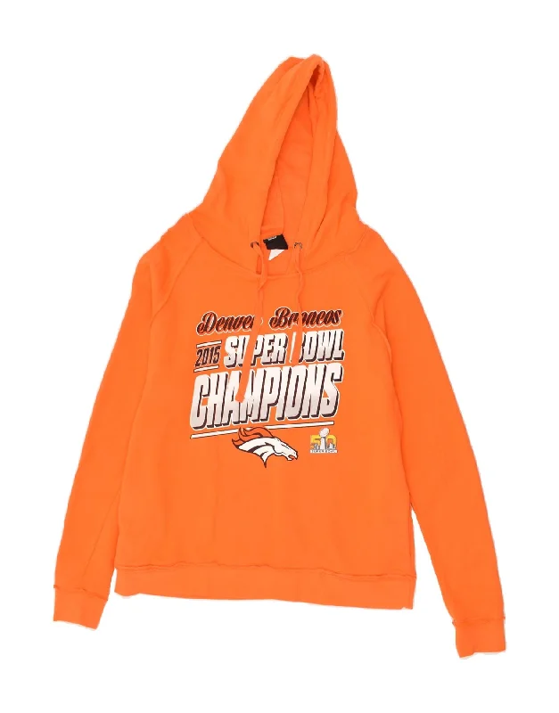 NFL Womens Denver Broncos Graphic Hoodie Jumper UK 16 Large Orange