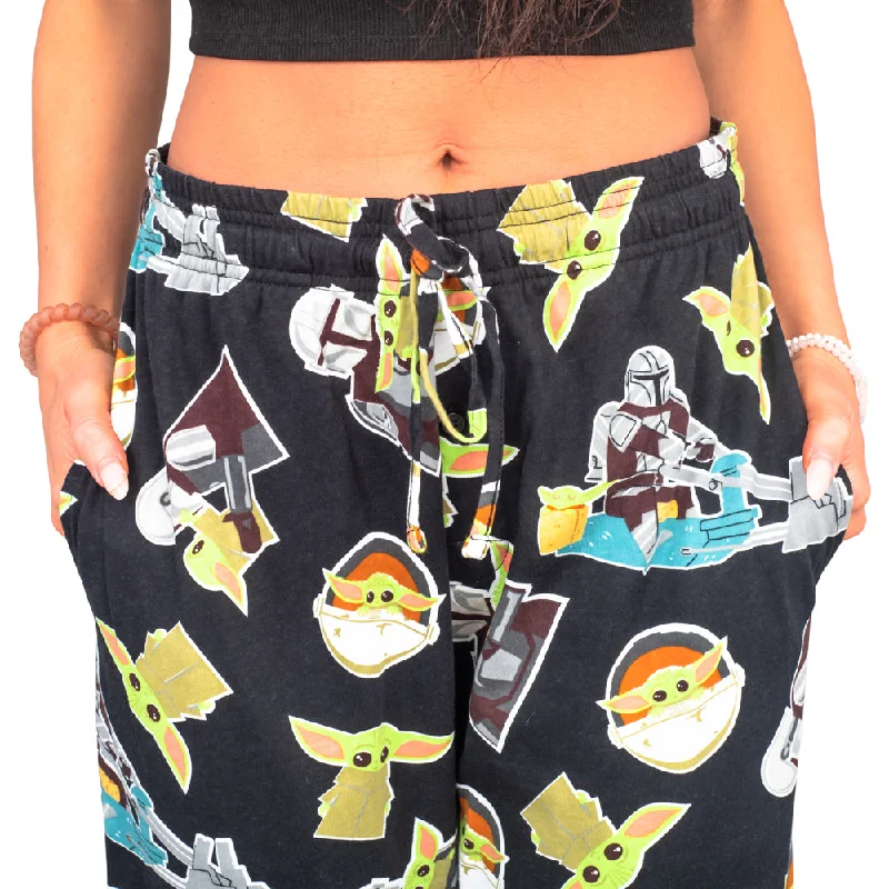 Star Wars The Mandalorian Baby Yoda Pajamas Black Lounge Pants