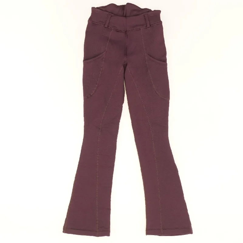 Burgundy Solid Active Pants