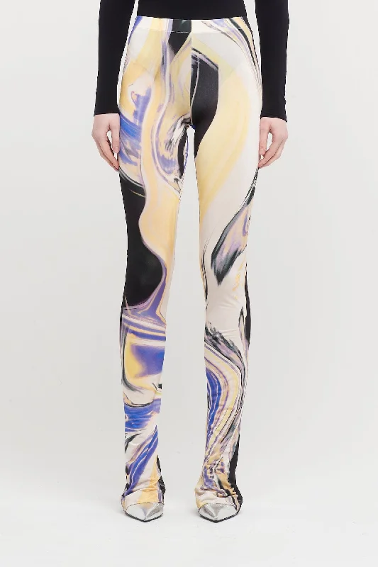 The Attico Long Pants in Lavander/Sunflower/Ivory