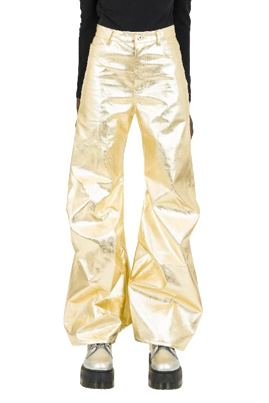 Melitta Baumeister Gold Laminated Denim Pants