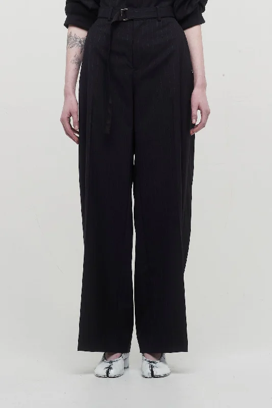 Sacai Chalk Stripe Pants in Navy