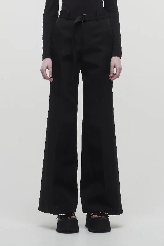 Sacai Double-Faced Silk Cotton Pants in Black