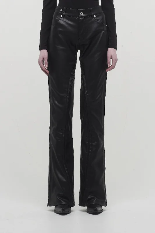 Y/Project Hook and Eye Slim Leather Pants