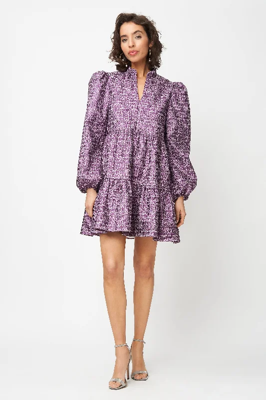 Riley Dress Purple Metallic