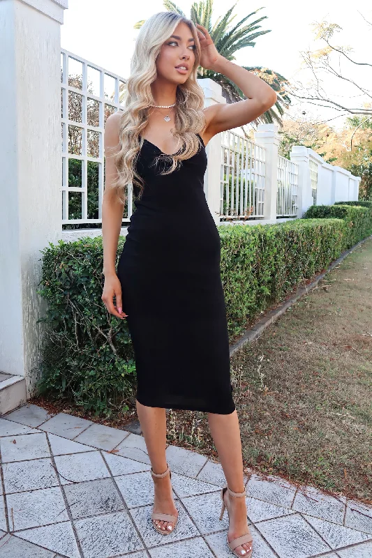 Martini Midi Dress - Black Best value midi dresses