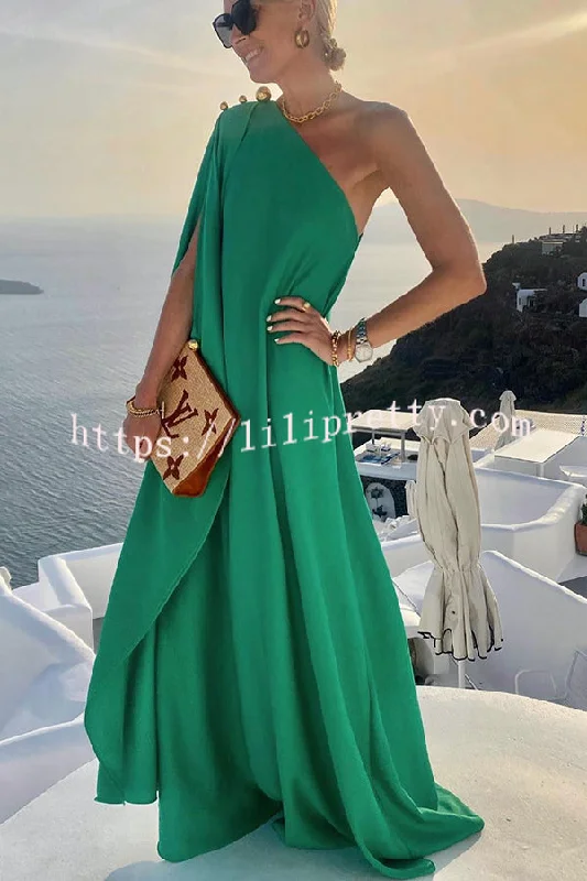 Lilipretty Alyse One Shoulder A-line Elegant Maxi Dress