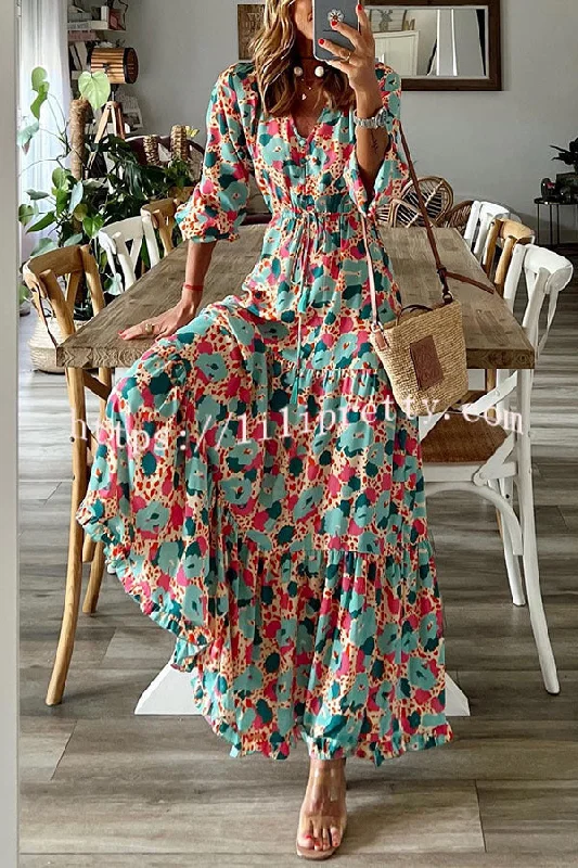 Lilipretty Full Bloom Floral Adjustable Waist Maxi Dress