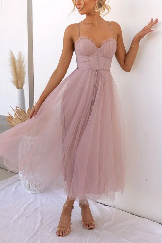 Lilipretty Modern-day Princess Chiffon Suspenders Party Maxi Dress