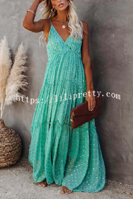 Lilipretty My Fair Lady Adjustable Tiered Maxi Dress