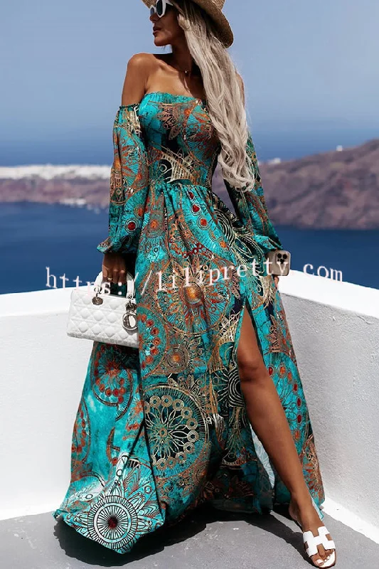 Lilipretty Travel Life Baroque Off Shoulder Maxi Dress