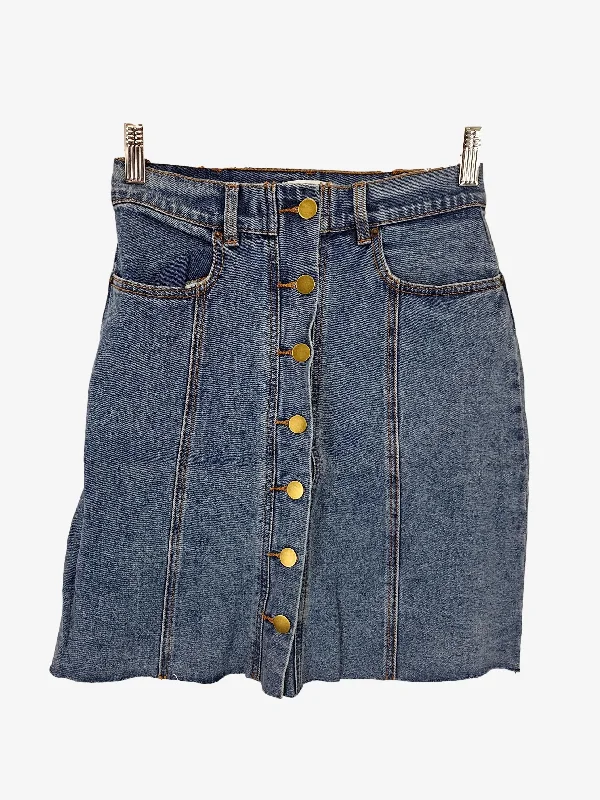 Kookai Valley Mid Washed Indigo Brazil Denim Mini Skirt Size 8