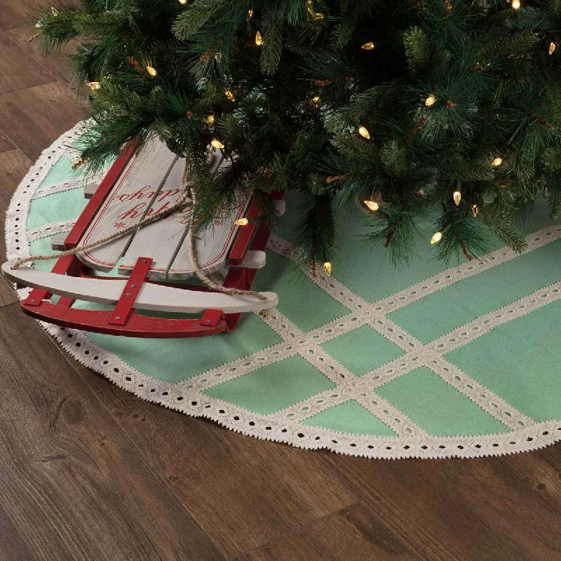 Margot Mint Christmas Tree Skirt 55 VHC Brands