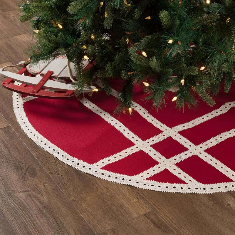 Margot Red Christmas Tree Skirt 55 VHC Brands