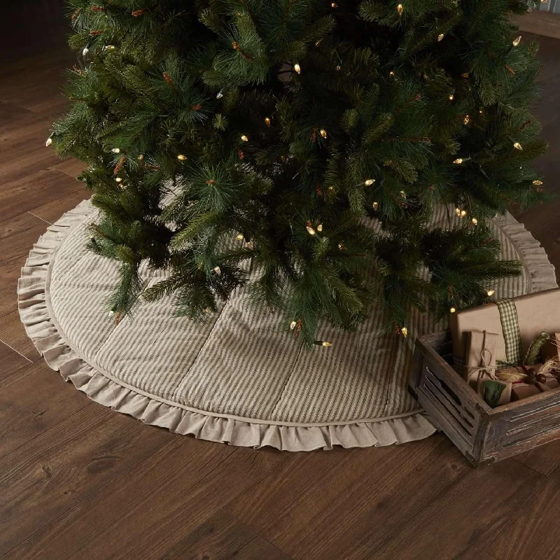 Sawyer Mill Charcoal Ticking Stripe Christmas Tree Skirt 60 VHC Brands