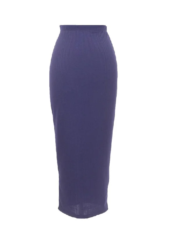 Objex Ribbed Long Skirt