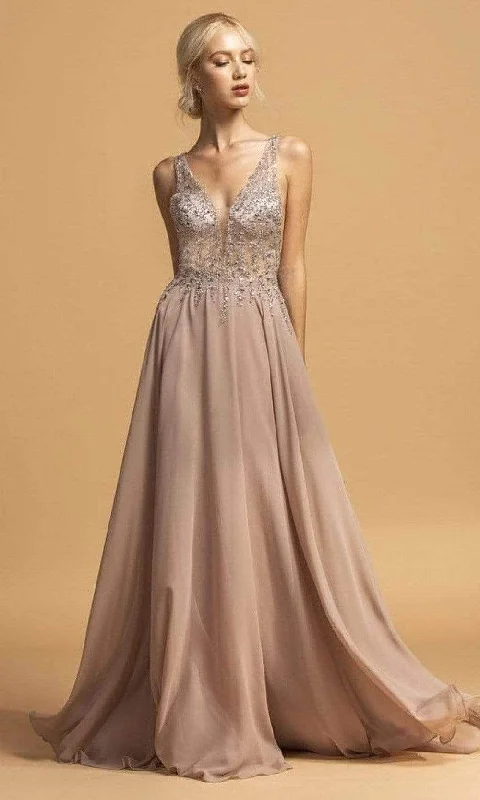 Aspeed Design - Crystal Ornate Chiffon Prom Dress L2207