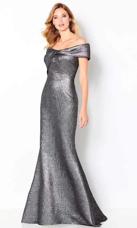 Cameron Blake - 220647 Metallic Off Shoulder Dress