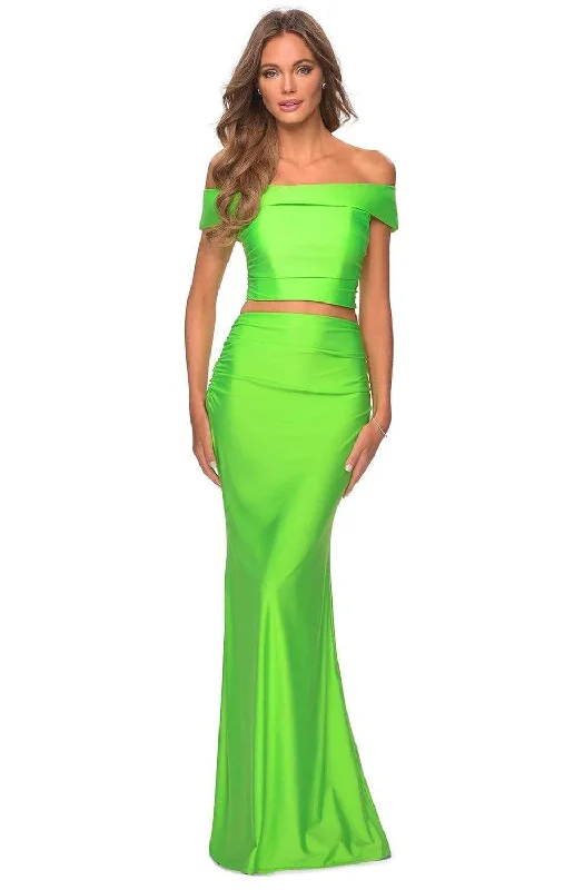 La Femme - 29146 Two Piece Off-Shoulder Jersey Sheath Dress