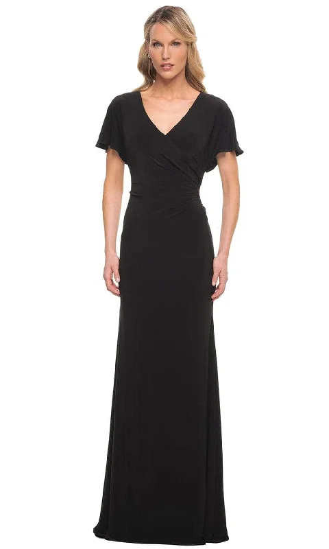 La Femme - Flutter Sleeve Jersey Formal Dress 29997SC