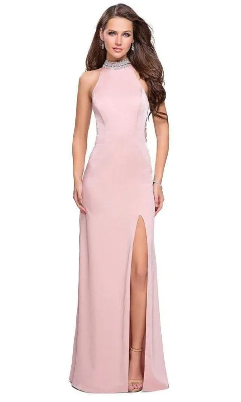 La Femme - Sleeveless High Halter Sheath Dress 25767SC