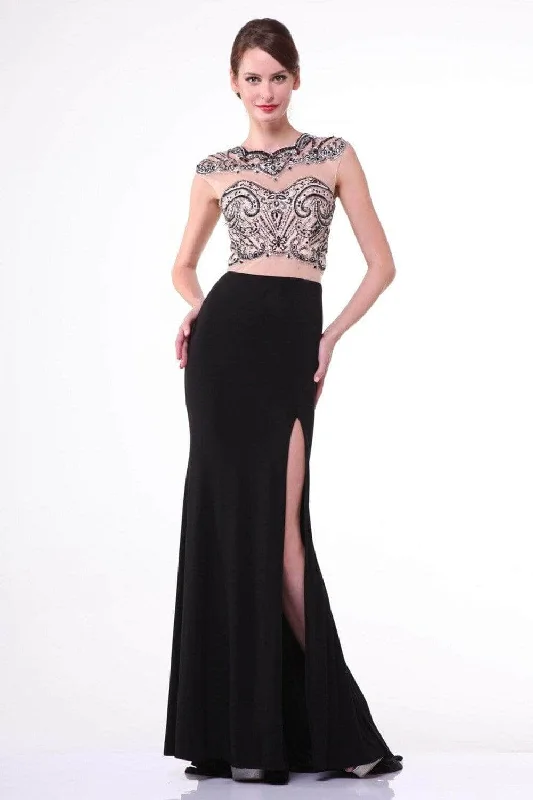 Ladivine 8786 - Beaded Illusion Sheath Dress