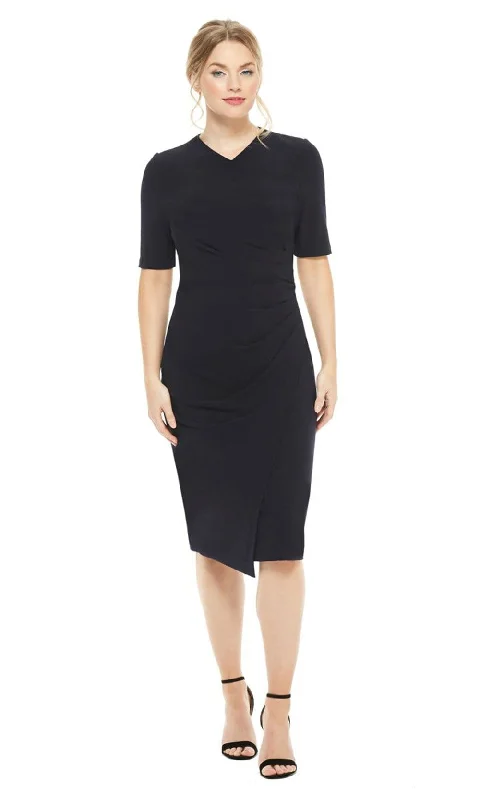 Maggy London - GSN13M Knee Length Draped Sheath Dress