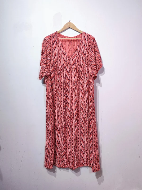 Abeera stunning patterned V neck dress.