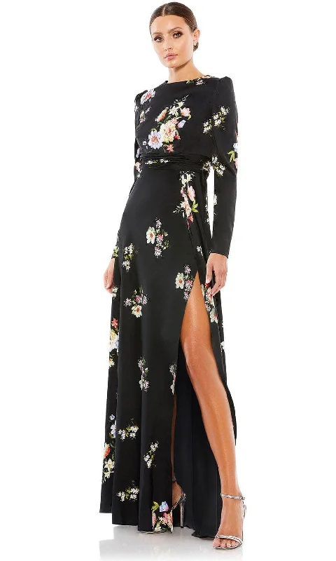 Ieena Duggal 55622 - Floral Printed Long Sleeve Prom Dress