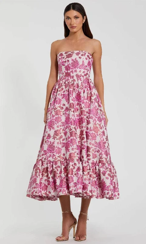 Mac Duggal 56092 - Floral Straight-Across Neck Cocktail Dress