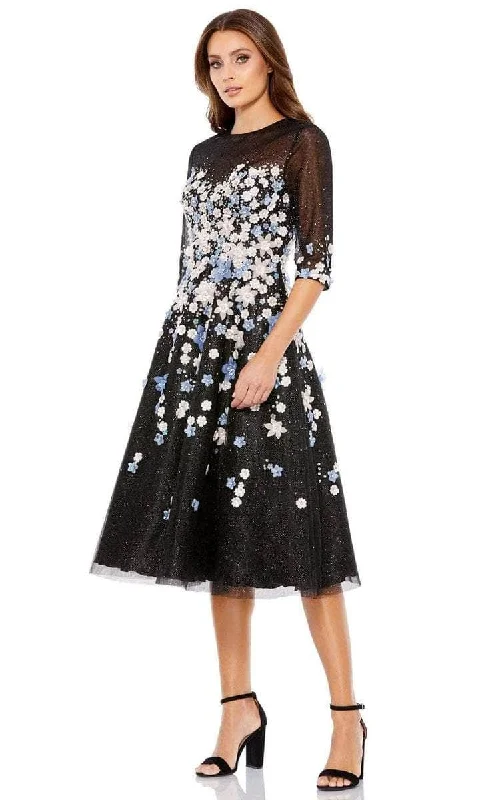 Mac Duggal - Floral Illusion Jewel Cocktail Dress 11161 - 1 pc Bmu in Size 2 Available