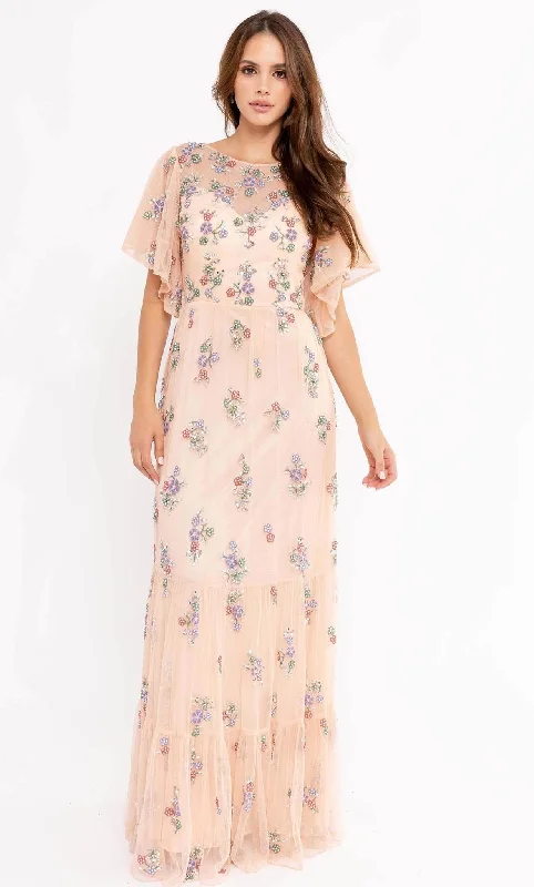 Primavera Couture 13108 - Soft-Looking Floral Long Dress