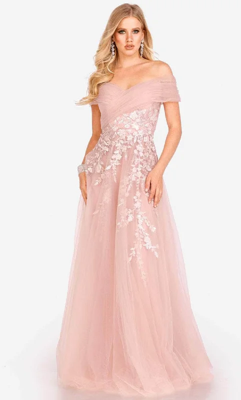 Terani Couture 231M0481 - Floral Embellished Off-Shoulder Gown