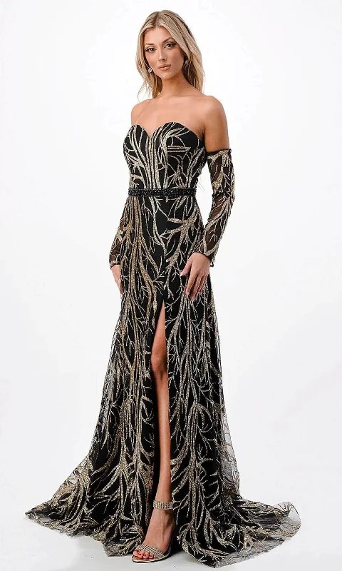 Trevi Collection P2304 - Glitter Print Evening Gown