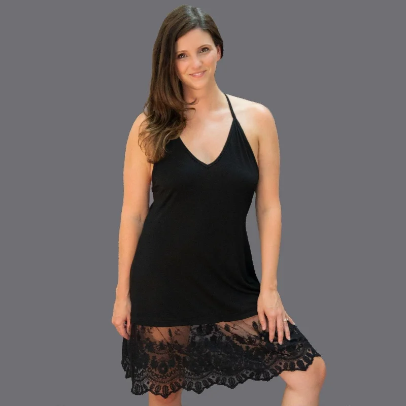 Black Lace Dress Extender - T Back - Slip Dress