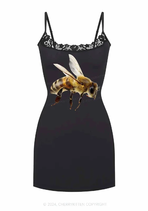 Flying Bee Y2K Lace Slip Dress Cherrykitten