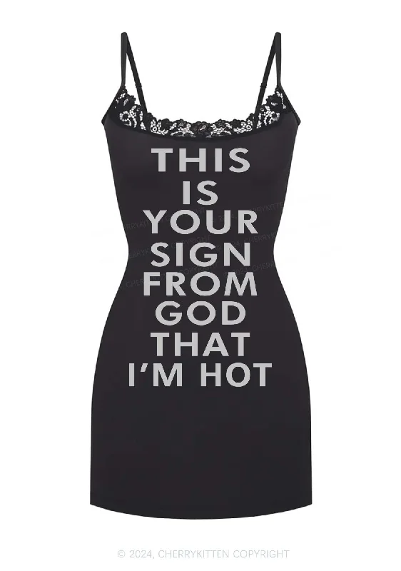 I'm Hot Y2K Lace Slip Dress Cherrykitten