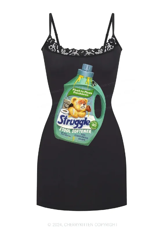 Struggle Bear Y2K Lace Slip Dress Cherrykitten