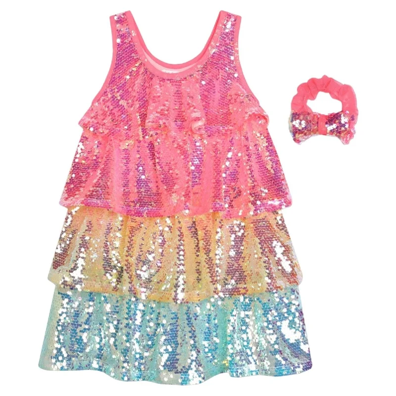 SEQUIN TIERED DRESS