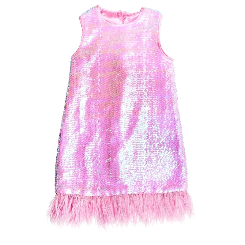 KAIA SEQUIN FEATHER DRESS