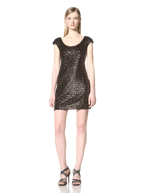 Muse - Sequined Scoop Neck Fitted Dress M0284MSC