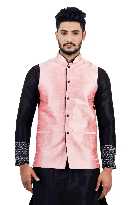 Saris and Things Bubblegum Nehru Jacket for Men