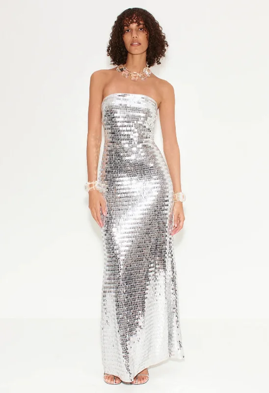 Sculpty Strapless Sequin Dress