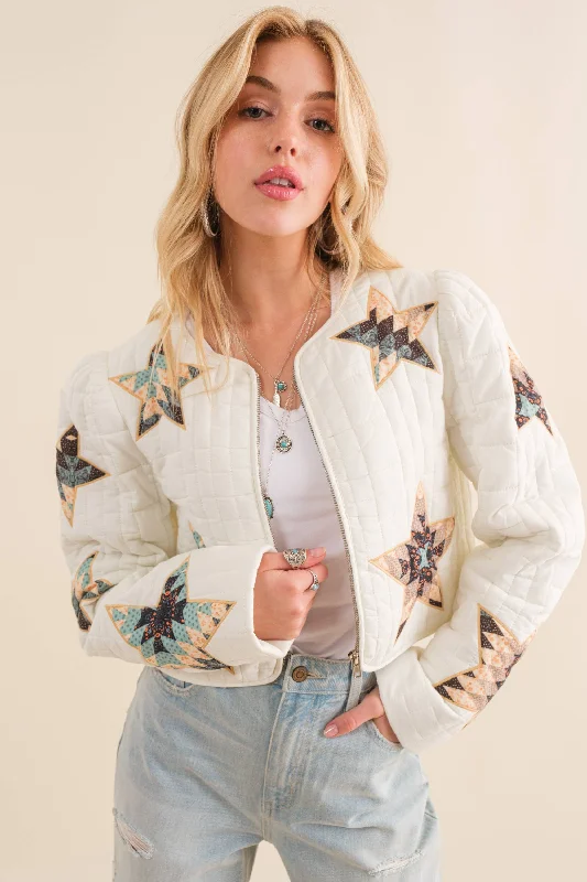 Quilted Star Embroidered Jacket