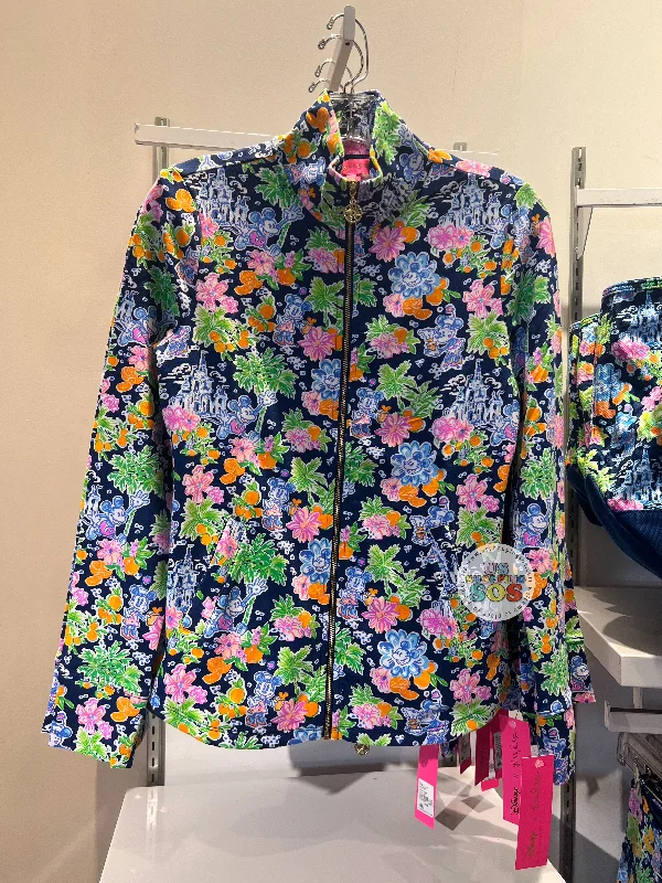 DLR/WDW - Disney x Lilly Pulitzer - Mickey & Minnie Aegean Navy Leona Zip-Up Jacket