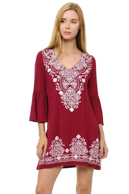 PSFU Burgundy Lace Lattice Shirt Top / Dress