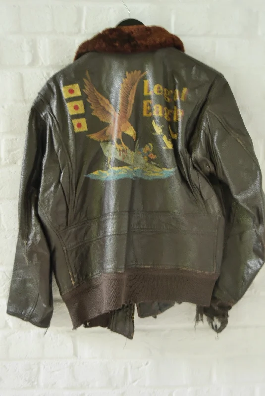 WWII type g flight Jacket with great handmade painted  design