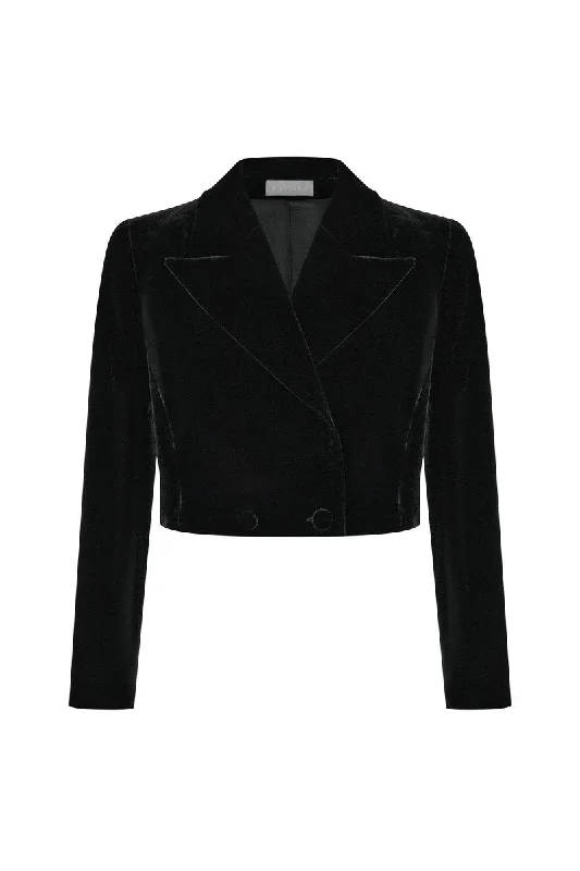 Cropped velvet jacket